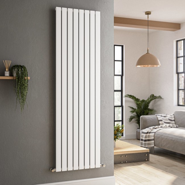 Riace White Vertical Flat Designer Radiator 1800x544mm Single Panel 3607 BTU