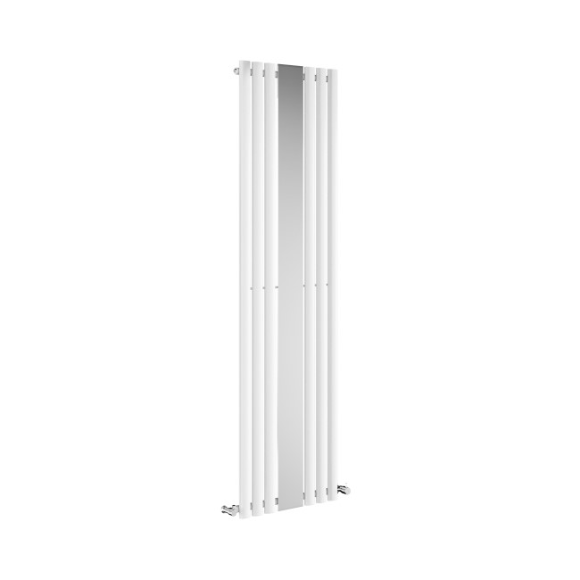 Specchio White Vertical Oval Designer Radiator with Mirror 1800x500mm Single Panel 2680 BTU