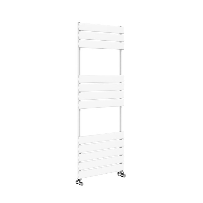 Riace White Vertical Flat Towel Radiator 1200x450mm Single Panel 1621 BTU