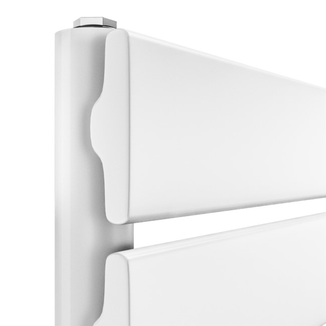 Riace White Vertical Flat Towel Radiator 1200x450mm Single Panel 1621 BTU