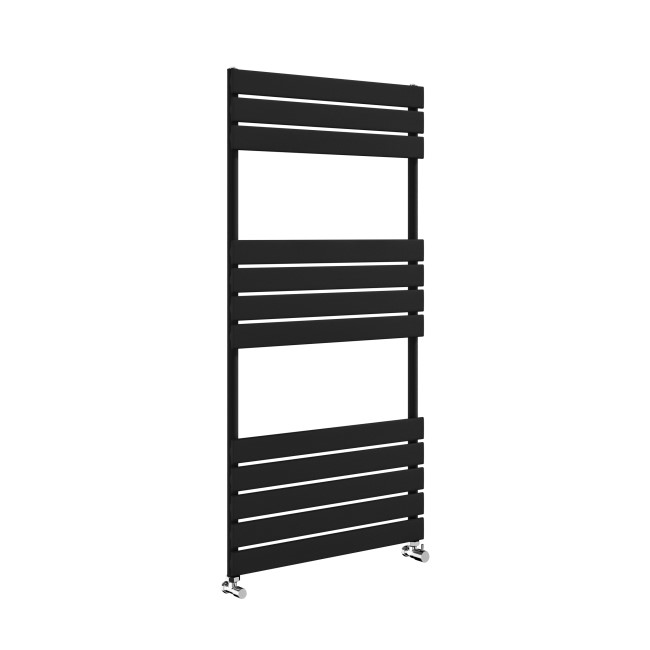 Riace Midnight Black Vertical Flat Towel Radiator 1200x600mm Single Panel 2034 BTU