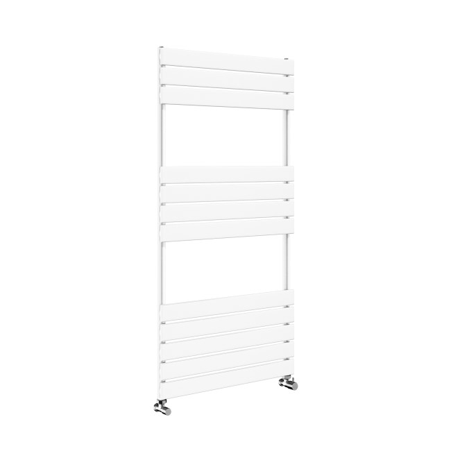 Riace White Vertical Flat Towel Radiator 1200x600mm Single Panel 2034 BTU