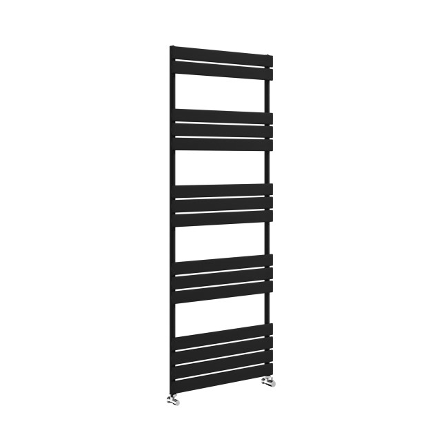 Riace Midnight Black Vertical Flat Towel Radiator 1600x600mm Single Panel 2742 BTU