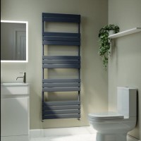 Riace Anthracite Vertical Flat Towel Radiator 1600x600mm Single Panel 2742 BTU