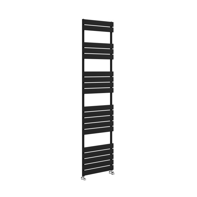 Riace Midnight Black Vertical Flat Towel Radiator 1800x450mm Single Panel 2471 BTU