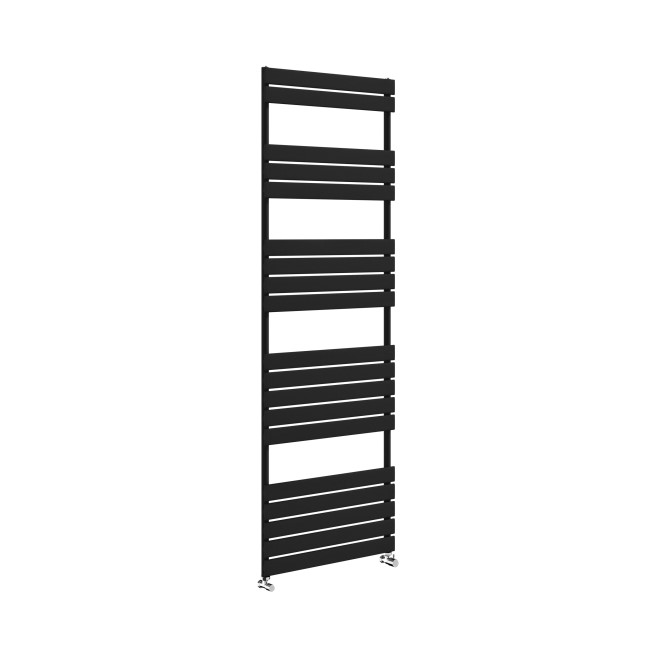 Riace Midnight Black Vertical Flat Towel Radiator 1800x600mm Single Panel 3135 BTU