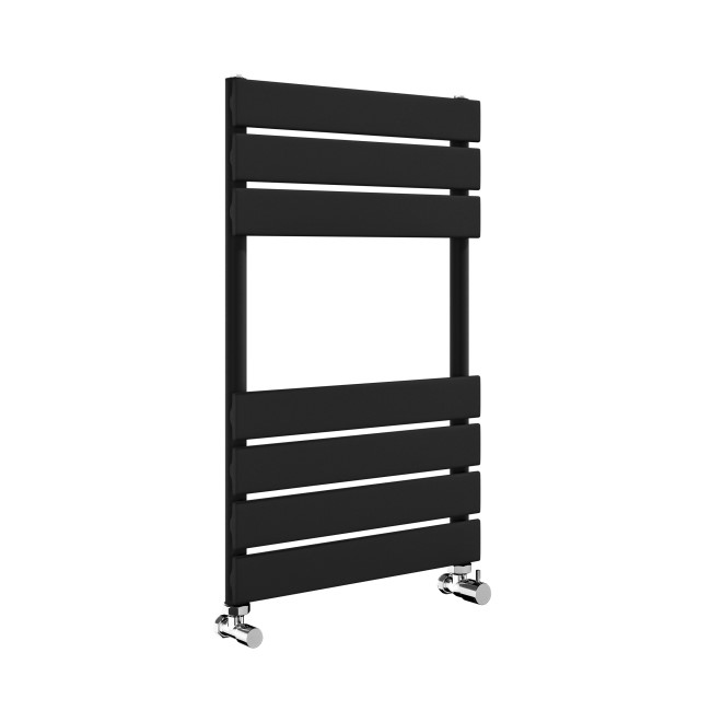 Riace Midnight Black Vertical Flat Towel Radiator 650x400mm Single Panel 870 BTU