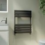 Riace Midnight Black Vertical Flat Towel Radiator 650x500mm Single Panel 1018 BTU