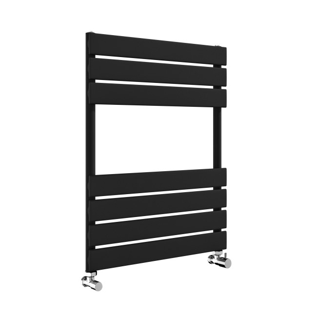 Riace Midnight Black Vertical Flat Towel Radiator 650x500mm Single Panel 1018 BTU