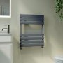 Riace Anthracite Vertical Flat Towel Radiator 650x500mm Single Panel 1018 BTU