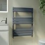 Riace Anthracite Vertical Flat Towel Rail Radiator 800x600mm Single Panel 1406 BTU