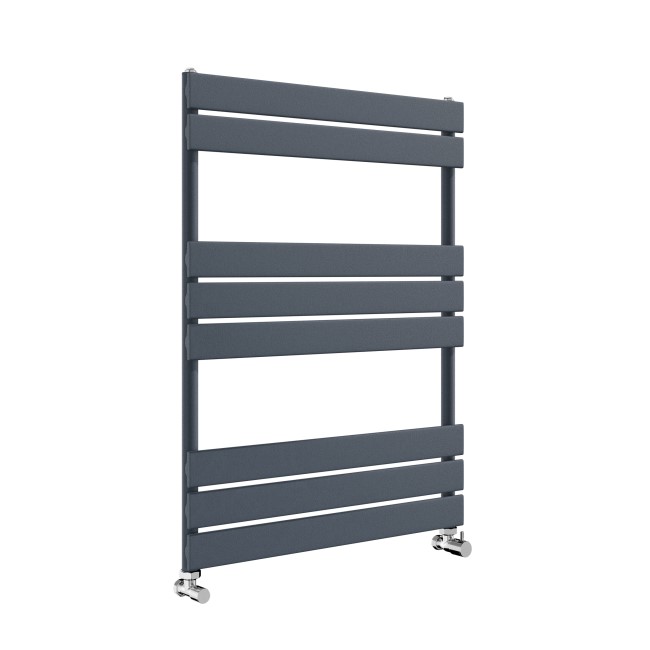 Riace Anthracite Vertical Flat Towel Rail Radiator 800x600mm Single Panel 1406 BTU