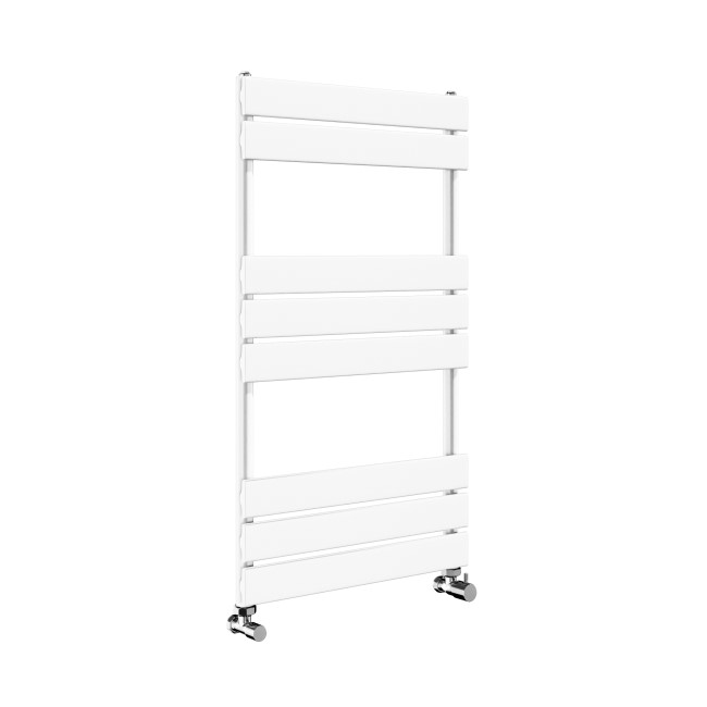 Riace White Vertical Flat Towel Rail Radiator 800x600mm Single Panel 1406 BTU