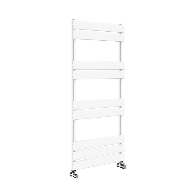 Riace White Vertical Flat Towel Rail Radiator 1000x450mm Single Panel 1365 BTU