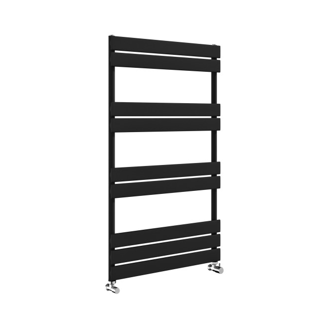 Riace Midnight Black Vertical Flat Towel Rail Radiator 1000x600mm Single Panel 1712 BTU