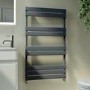 Riace Anthracite Vertical Flat Towel Rail Radiator 1000x600mm Single Panel 1712 BTU