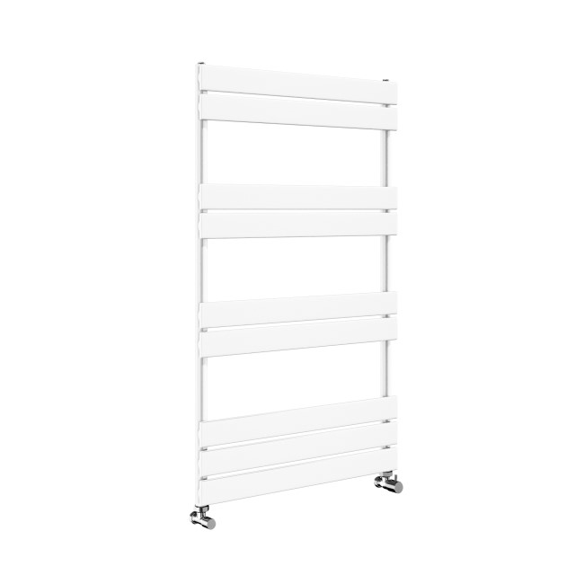 Riace White Vertical Flat Towel Rail Radiator 1000x600mm Single Panel 1712 BTU