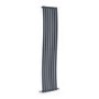 Onda Anthracite Vertical Oval Waved  Designer Radiator 1800x413mm Single Panel 2926 BTU