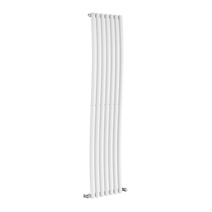 Onda White Vertical Oval Waved Designer Radiator 1800x413mm Single Panel 2926 BTU