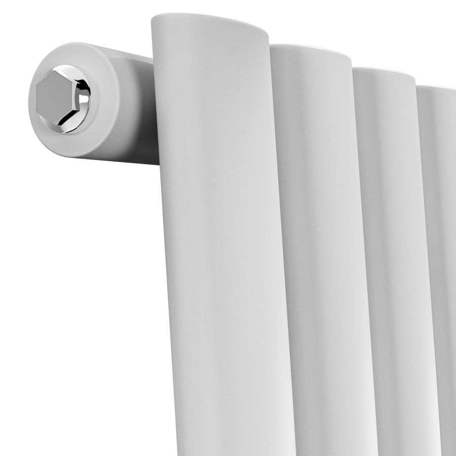 Onda White Vertical Oval Waved Designer Radiator 1800x413mm Single Panel 2926 BTU