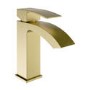 Brushed Brass Cloakroom Mono Basin Mixer Tap - Wave