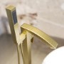 Brushed Brass Freestanding Bath Shower Mixer Tap - Wave