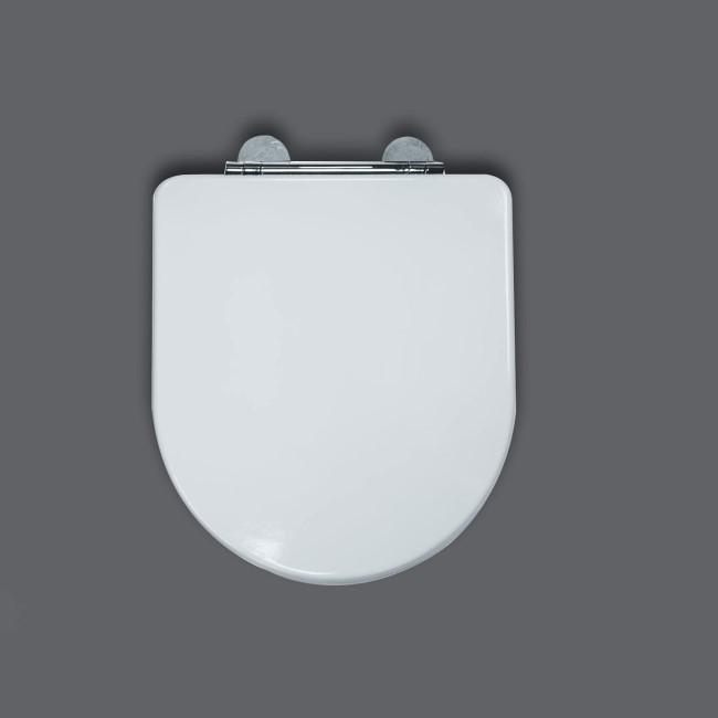 GRADE A1 - Croydex Eyre D Shape Thermoset Flexi-Fix Toilet Seat