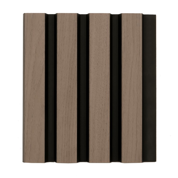 Pack of 3 Waterproof Walnut & Black Slatted Wall Panels 2400 x 170 x 19mm