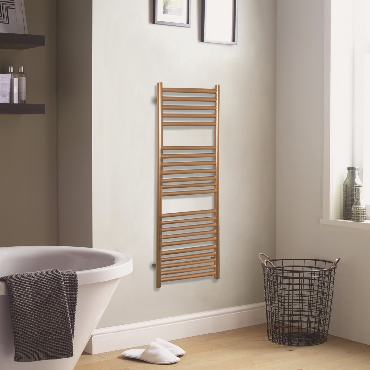 Gold Heated Towel Rail Radiator 800 x 500mm - Joanna