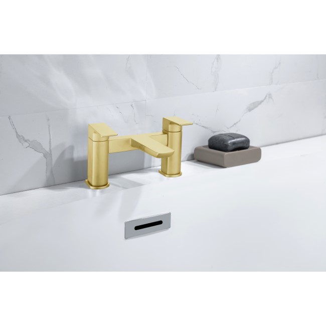 Brushed Brass Bath Mixer Tap - Zana