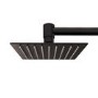 Black Thermostatic Mixer Outdoor 2 Outlets Shower Set with Wood Effect Base  - Zen