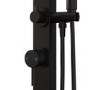 Black Thermostatic Mixer Outdoor 2 Outlets Shower Set with Wood Effect Base  - Zen