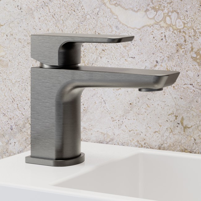 GRADE A1 - Gunmetal Mono Basin Mixer Tap - Zana