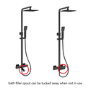 GRADE A1 - Black Square Thermostatic Bar Bath Mixer Shower Set with Slide Rail Kit & Hand Shower - Zana