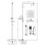 Black Square Thermostatic Bar Bath Mixer Shower Set with Slide Rail Kit & Hand Shower - Zana